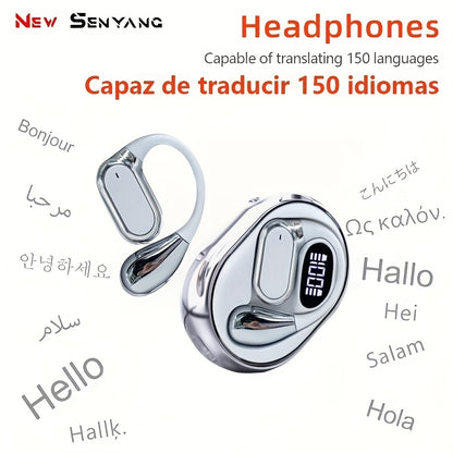 2025 NEW style [Real-Time Translator on-ear Earbuds] Real-Time 2-Way Language Translator none-in-ear Earbuds | 144 Languages, Portable Translation Headset with APP for Music & Calling, for iOS for Android,for Christmas gift