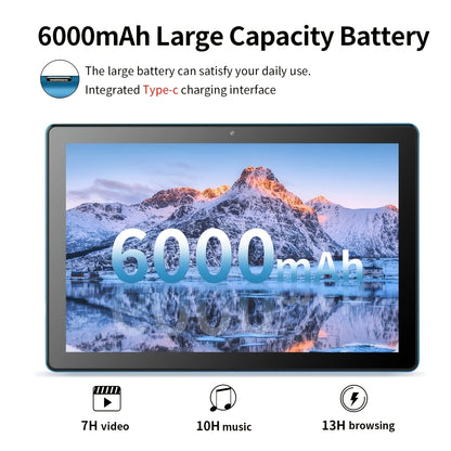 PRITOM 10.1 Inch Android 15 Tablet, 2-In-1 Tablet (Including Keyboard, Mouse, Protective Case, Stylus And Data Cable), 12GB (3GB + 9GB Expandable) RAM, 64GB Storage, Supports Up to 1TB Storage Expansion, 8MP Camera, Dual-Band