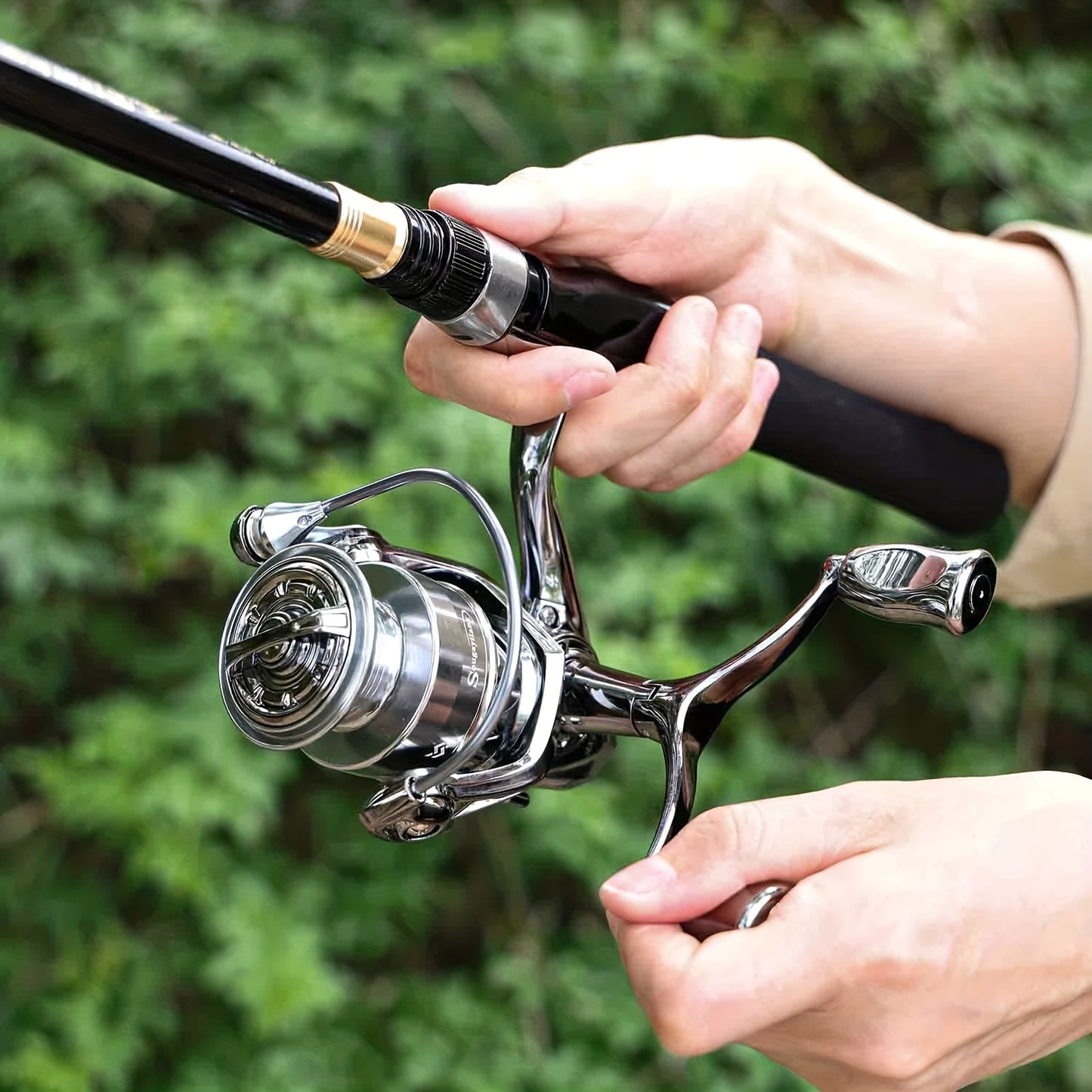 SOUGAYILANG Heavy-Duty Carbon Fiber Fishing Rod & Reel Combo with 5.0:1 Gear Ratio Spinning Wheel, Medium Power Fast-Retraction Line System, Complete Lure Kit (Hooks, Beads) - All-in-One Freshwater Bass Pike Trout Fishing for