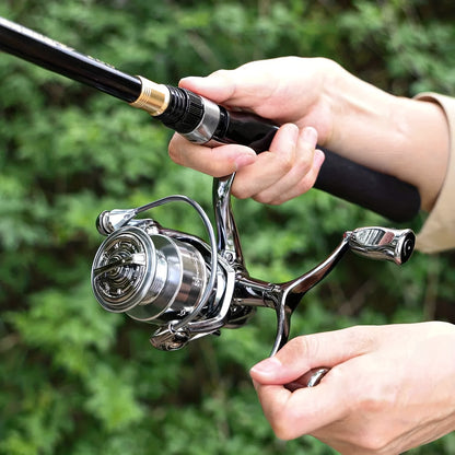 SOUGAYILANG Heavy-Duty Carbon Fiber Fishing Rod & Reel Combo with 5.0:1 Gear Ratio Spinning Wheel, Medium Power Fast-Retraction Line System, Complete Lure Kit (Hooks, Beads) - All-in-One Freshwater Bass Pike Trout Fishing for