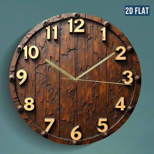 1pc Antique Roman Numeral Wall Clock - Large Round Silent Sweep Movement, Hands & Dark Brown Face, Vintage Style Easy-to-Read for Home, Office, Living Room Decor - - (AA Not Included) - Ideal Gift, 2D Flat