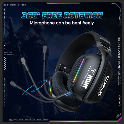 ONIKUMA 2.4G Tri-Mode Wireless Headset for PS5, PS4/FPS Gamer, PC, 2.4GHz Wireless Gaming Headset with Microphone, Wireless 5.3 Gaming Headset, Stereo Audio