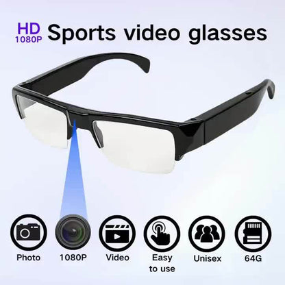 1080HD • High-quality Smart Glasses • 64GB Storage, Lightweight, Anti-Glare, Adjustable Head Strap, Sleek Glossy Finish, Durable Construction for Cycling, Motorcycle, Car & Fishing