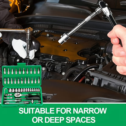 High-End Professional 216/53pcs Mechanic Tool Set, 1/2 *1/4" 3/8 "Drive Depth And Standard Sockets, Ratchet Wrench Set, Torque Wrench, Mechanictool Kits for Auto Parts Repair And Household Mechanical Tool Kit, for Car Bike Re