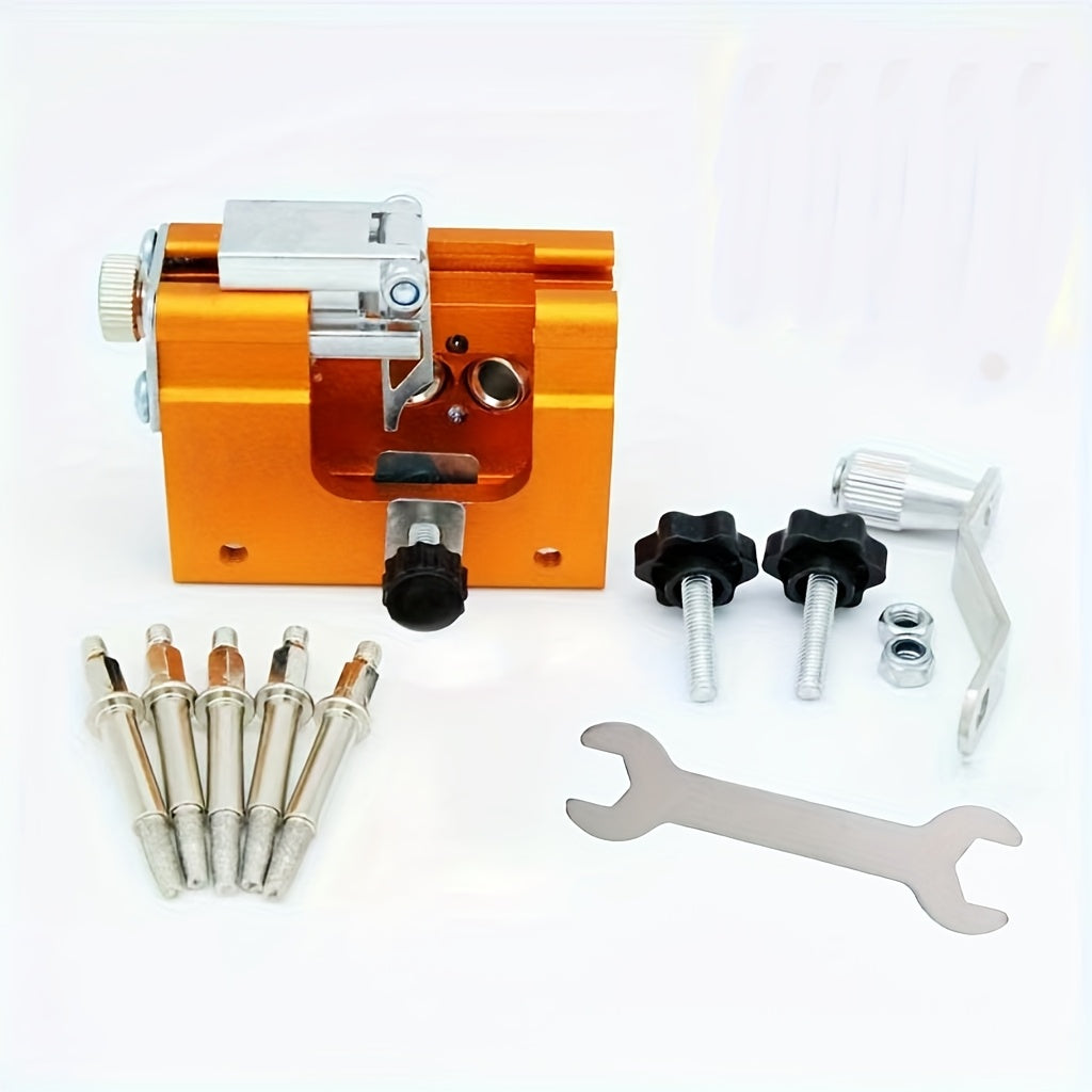 10pcs Portable Chainsaw Sharpener Jig - Hand-Cranked, Durable Aluminum Alloy with Carry Bag for 8-20in Chainsaws, Red & Black Design, Ideal for DIY Projects and Professional Use, Chainsaw Accessories, Sharpener for Chainsaws,