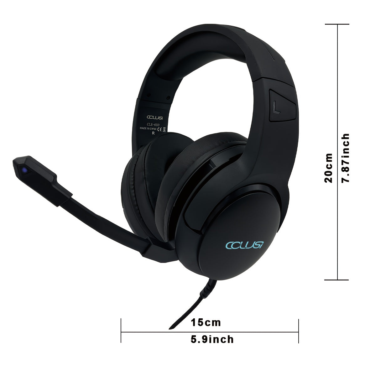 COLUSI C600 Wired Gaming Headset with Hidden-Type Microphone, One Key Mute Over Ear Headphones with 3.5mm Audio Jack RGB Light, Noise Cancelling, Volume Control, Closed-back Design, Compatible With Laptop, Gaming Headset, Lap