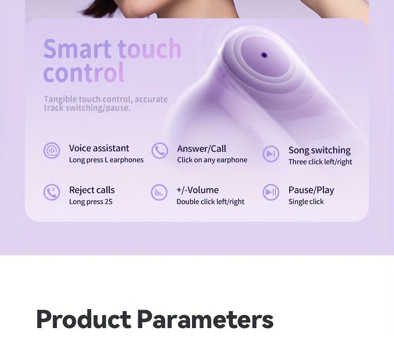 [ACER Official Authentic Product] TWS Wireless Earbuds Deep Bass Stereo Sound Cute Macaron Colors Extra-Long Battery Life In-Ear Design for Sports/Running Low-Latency Gaming Mode Hi-Fi Audio Lightweight Touch Control Stylish