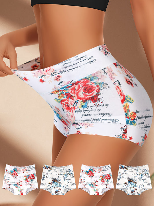4 Pcs Soft Modal Triangle Panties - Ultra Breathable, Skin-Friendly, Comfortable High Waist Underwear with Simple, Elegant Design - For Women - Suitable for Everyday Wear - Perfect for Gifting