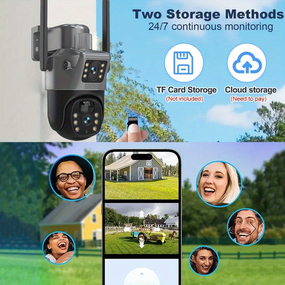 1pc 5MP Smart Solar CCTV, AI Home Monitor with Fall Alert & Emergency Call, Two-Way Talk, Night Vision, Cloud Service – Easy Setup for Bedroom, Bathroom, Living Room, Hall