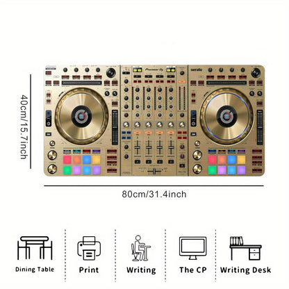 1pc Pioneer DJ DDJ-SZ Limited Edition Golden Controller Mouse Pad & Office Desk Mat - Vibrant Polyester Backing, Non-Slip Rubber Base, Ideal for Gaming & Office Use, Gaming Desk Mat | Vibrant Desk Decor | Durable Desk Mat, De