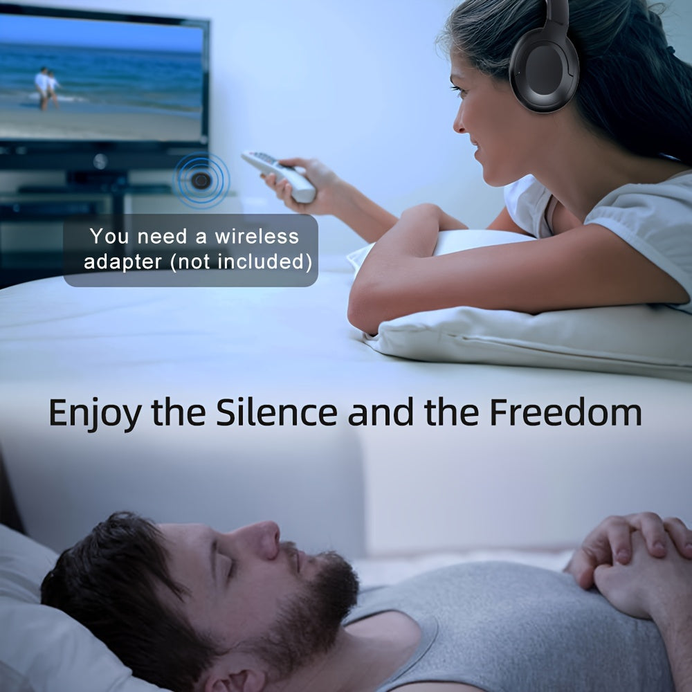 LIFEBEE Active Noise Cancelling Over-Ear Headphones - Wireless ANC Earbuds with Touch Control, Condenser Mic, Lightweight Plastic Semi-Open-Back Design, Sports & Exercise Compatible, Rechargeable Lithium Polymer Battery, Volu