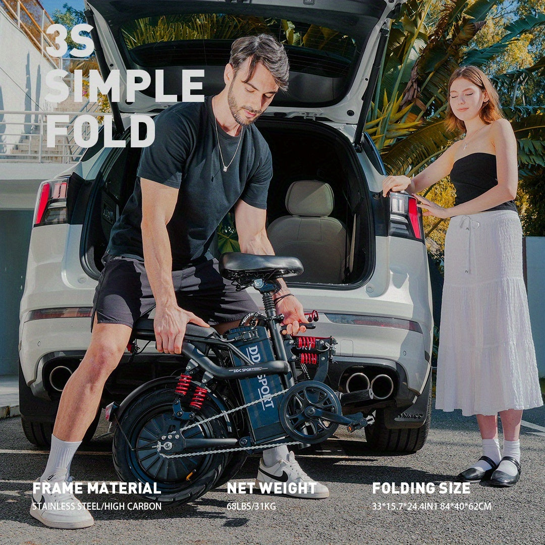 700W Folding E-Bike for Adults: Tackle 25° Hills & 20MPH Speeds. 35-Mile Range with 48V 20Ah Removable Battery, 385LBS Capacity & 11-Layer Shock Absorption for A Smooth Ride. Your All-in-One Commute & Adventure Solution