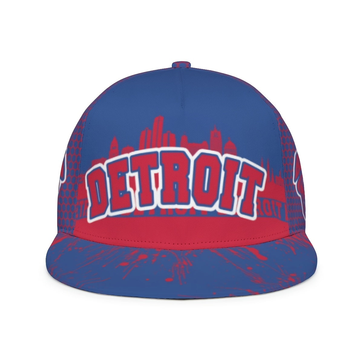 Unisex Basketball Flat Brim Baseball Cap - Adjustable Cap with Snap Closure, Detroit Graffiti Cool Print Creative Design - Game Day Cap - Fan Apparel - Breathable, Suitable for All Seasons - Ideal for Outdoor And Casual Wear