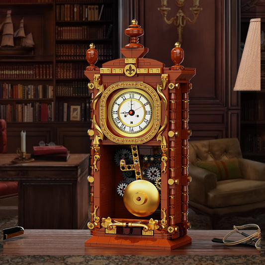 700+pcs Creative Clock Model • Building Blocks Set • Retro Swaying Clock • Alarm Function • Desktop Decor • Gift for Ages 6+