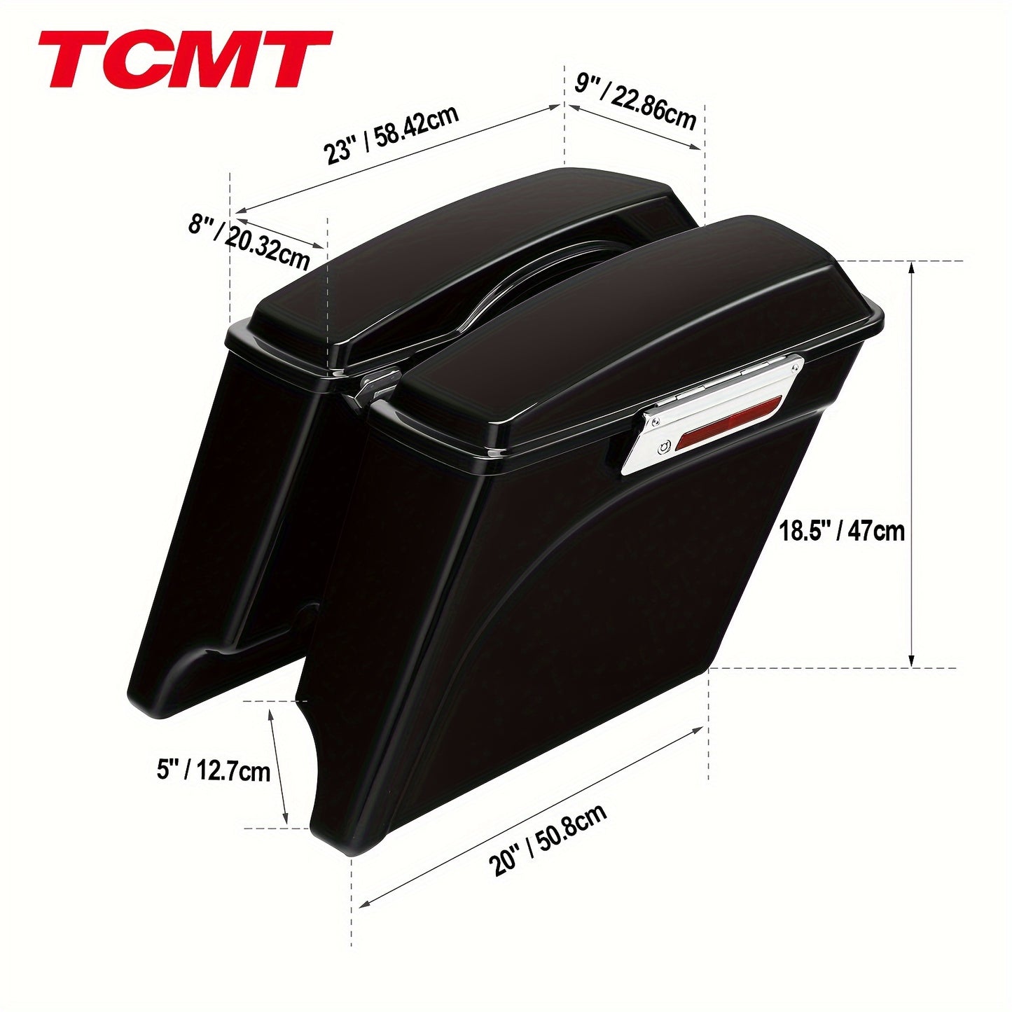 TCMT 5" Stretched Saddlebags Fit For Street Electra Glide Road King Ultra Classic Touring 1993-2013
