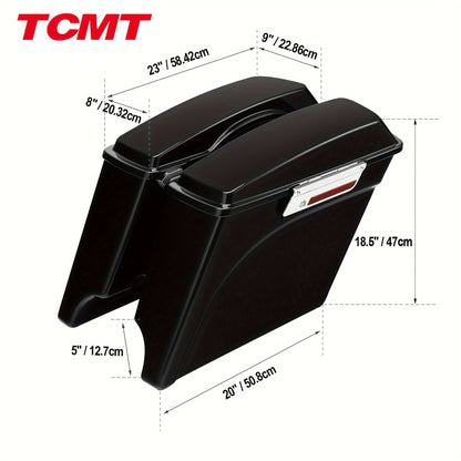 TCMT 5" Stretched Saddlebags Fit For Street Electra Glide Road King Ultra Classic Touring 1993-2013