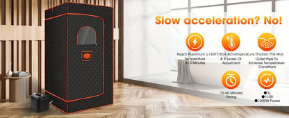 Portable Full Body Sauna Box | Personal Steam Sauna Tent for Home Spa with 3L 110V Steamer, Composite Fabric, Plug Powered, Suitable for Gym, Pilates, Garage, Hot Tub (36 * 36 * 71inch)