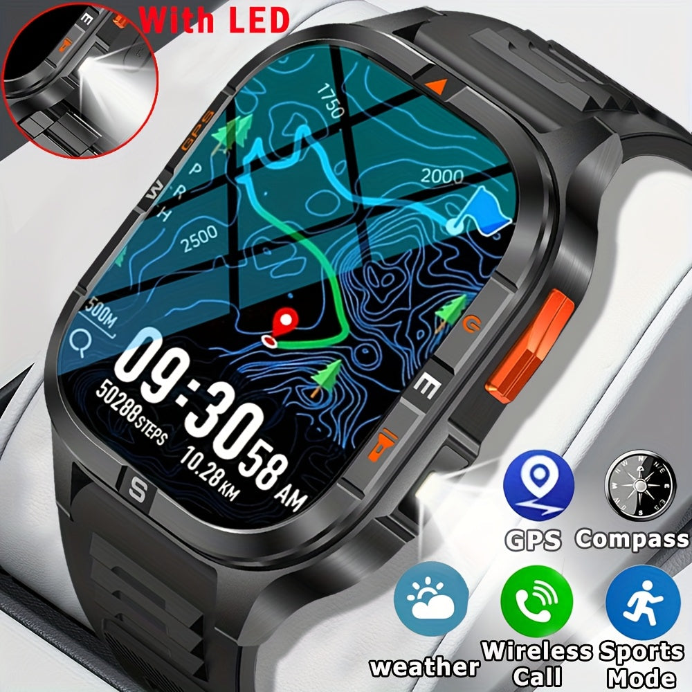 COIUSOR GPS Smartwatch with 2.01" Large Screen, Battery, Wireless Calling, 100+ Sports Modes, Compass, Altitude & Barometer, Weather Forecast, Message Alerts - Perfect Gift for Fitness Enthusiasts, Fitness Tracker, Sleek Watc