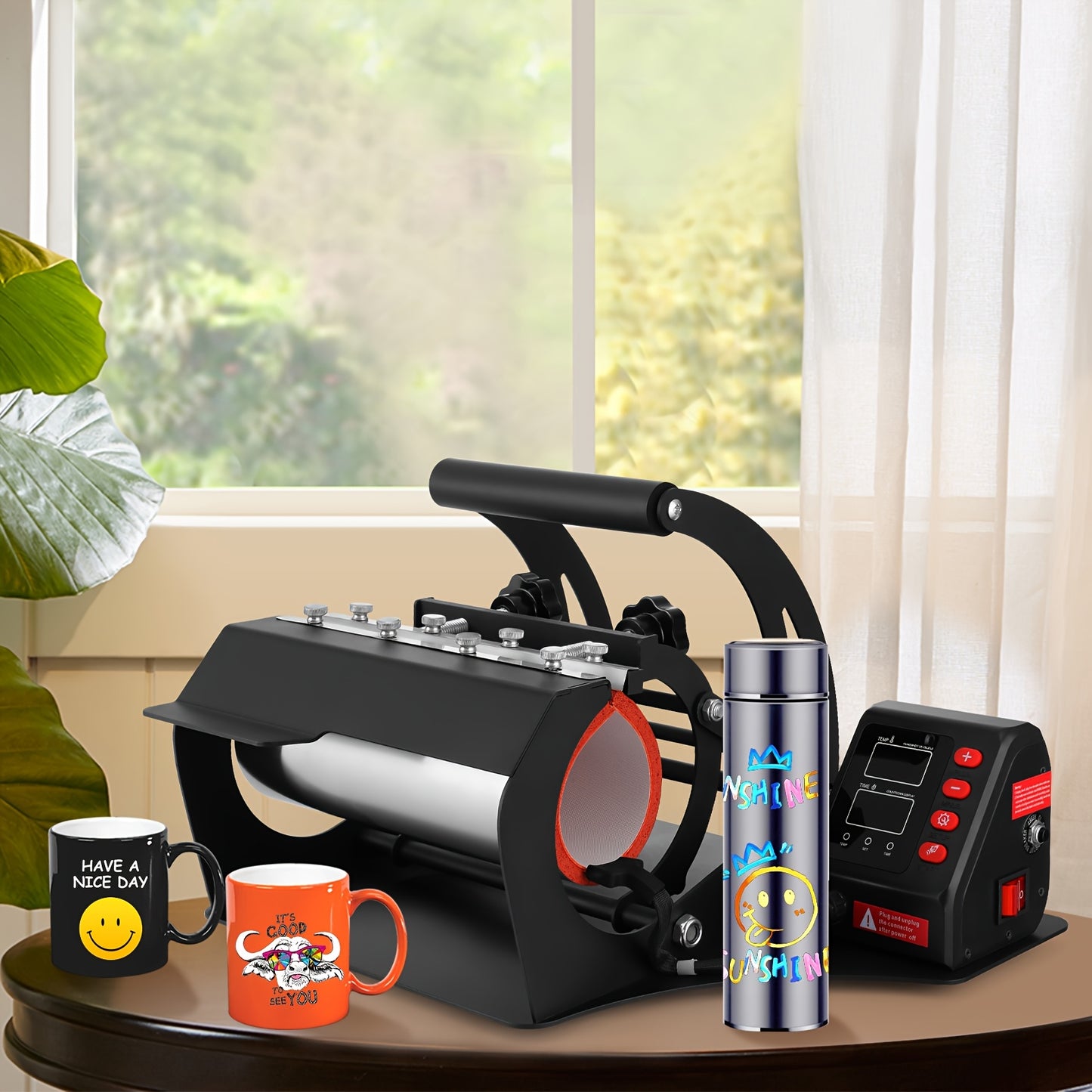 Roller Hot Press, 30oz 20oz 16oz Sublimation Ultra-thin Roller Cup Hot Press, DIY Heat Transfer Vinyl, with LCD Screen Display And Temperature Time Control, Can Be DIY Gifts
