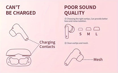 Wireless Earphones, Wireless 5.3 Earphones with Bass Stereo Sound, Earphones with Noise Cancelling Microphone And LED Display Screen, In Ear Earphones, 40 Hours Of Playback Time, Suitable for Laptops, Tablets, Mobile Phones,