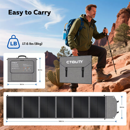 CTOLITY AP2000 2400W Solar-Powered Portable Power Station | 2048Wh LiFePO4 Battery, 2x200W Solar Panels, 110V Pure Sine Wave AC Outlets | Compact & Durable Design for Camping, RV, Hunting, CPAP, Outdoor Emergencies, Hunting P