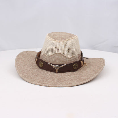 1pc Western Cowboy Hat - Lightweight Wide Brim Sun Protection, /BrownRed, for Western, Festival, Everyday, Themed Parties - Unisex Cowboy Hat for Men & Women - Ideal Western Costume Accessory Gift, Festival Gear