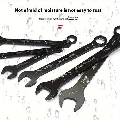 14pcs Industrial-Grade Dual-Purpose Combination Wrench Set - Ultra-Thin 3mm Thick, Manganese Steel, Interchangeable Box-End & Open-End, Durable & Wear-Resistant, Ideal for Home Decor, Outdoor Maintenance, and Electric Vehicle