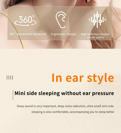2 Pairs Of In Ear Wireless Wireless Earbuds, Invisible Mini Sleep Earbuds, Long Battery Life, Comfortable To Wear, High Fidelity Sound Quality, Intelligent Noise Reduction, Bass Loop, Touch Control, Digital Display Screen, Of