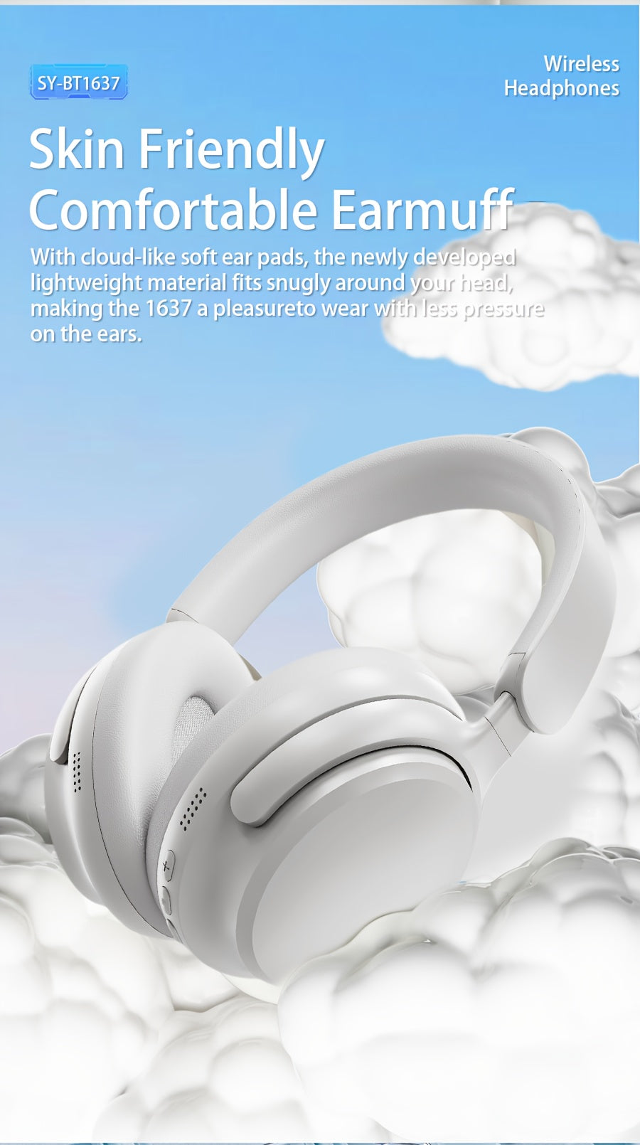 [Over-Ear Wireless Headphones] Over-Ear Wireless Headphones with 40H Playtime, Foldable Design & Built-In Mic - Wireless, USB-C Charging, Comfortable Padded Ear Cups, Lightweight Durable Build, Compatible with PC/Tablet for T