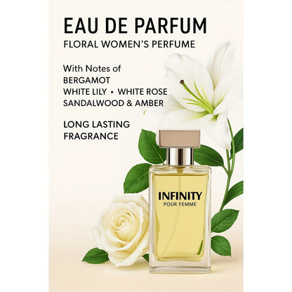 Eau de Parfum – Floral Women's Perfume – with Notes of Bergamot, White Lily, White Rose, Sandalwood & Amber – Long Lasting Fragrance