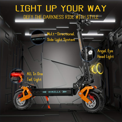 Fast Electric Scooter 60V 28.8A, 749W Dual Motor System for Unbeatable Speed, 60 Miles Long Range, Off Road All Terrain 11 Inch Tires, Full Suspensions & Seat, A True Hyper Scooter And One Of The Fastest Heavy Duty E-scooter