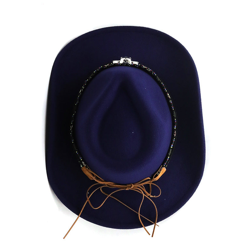 Men's & Women's Western Cowboy Hat with Tweed Jazz - Wide Brim Felt for all-Weather, Non-Textile Durable Design, Black for horseback Riding, Festivals, Ranch - Unisex Cowboy/Cowgirl