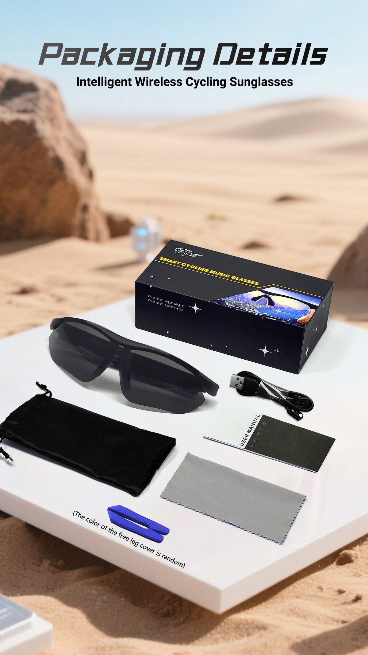 Wireless AI Smart Glasses with Polarized/Blue Light Filter & Built-in Mic/Speaker - Hands-Free Calling, 100+ Language Translation, Wireless Smart Glasses for Men & Women, Lightweight Comfort Fit, Music Playback, Ideal Gift fo