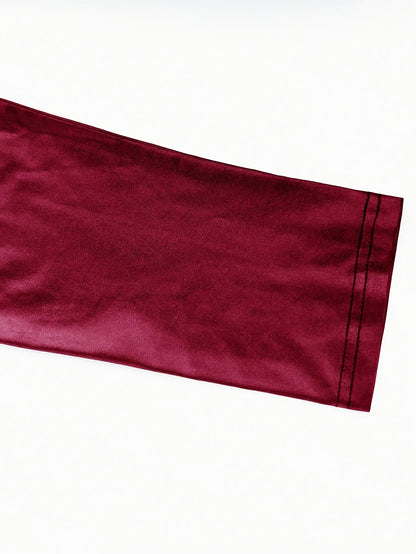 [Sexy Slit Dress] Women'S Solid Color Bodycon Hot Dress with a Stylish Belt, Fitted Long Sleeves, And a Sexy Side Slit, Mid-Length.