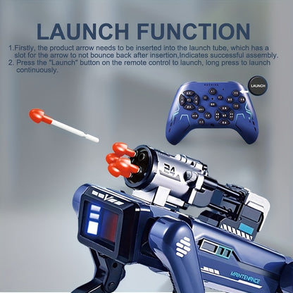 Intelligent Robot Dog with Voice Control, Interactive Discovery, Music & Dance, Mechanical Arm, Red Spray Function, Blue Launch Function, Stimulates Curiosity, Usb Rechargeable