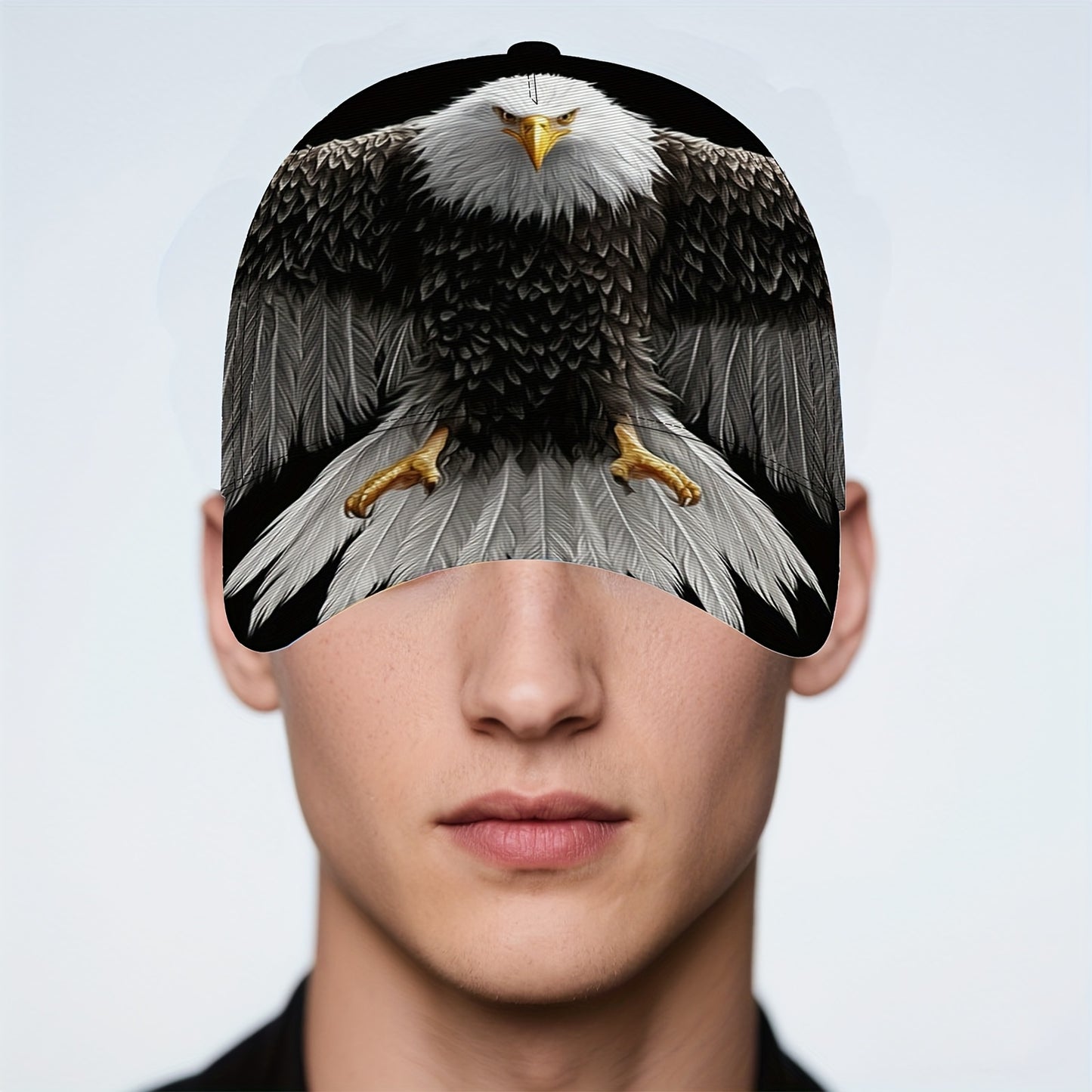 1pc Majestic Eagle in Flight Baseball Cap - Lightweight Adjustable Snapback Hat, Non-Elastic Fit for Outdoor Sports, Hiking, Cycling, Everyday - All-Season Unisex Cap for Men & Women - Ideal Gift for Nature Lovers, Hiking Acc