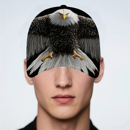 1pc Majestic Eagle in Flight Baseball Cap - Lightweight Adjustable Snapback Hat, Non-Elastic Fit for Outdoor Sports, Hiking, Cycling, Everyday - All-Season Unisex Cap for Men & Women - Ideal Gift for Nature Lovers, Hiking Acc