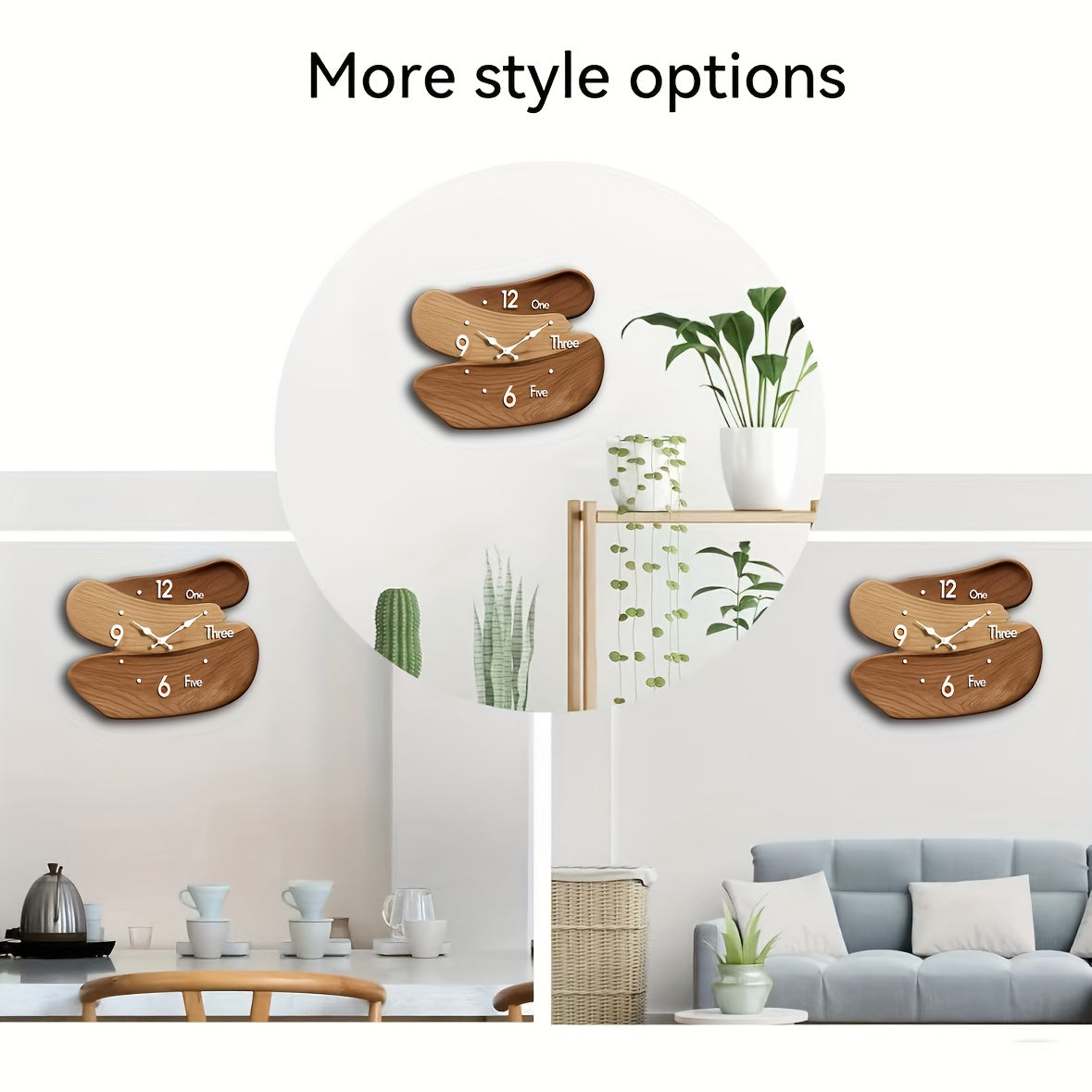 1pc JFHT Wooden Wall Clock - Unique Interlocking Design, Silent Non-Ticking, Artistic Timepiece for Home Decor, Ideal Gift, Battery Operated (AA Battery Not Included), Home Decor Clock | Modern Wall Clock | Wooden Clock