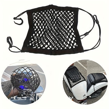 Elastic Bungee Cords for Motorcycles And Bicycles, Helmet Net Straps, Black Mesh Luggage Organizer for Safe Storage
