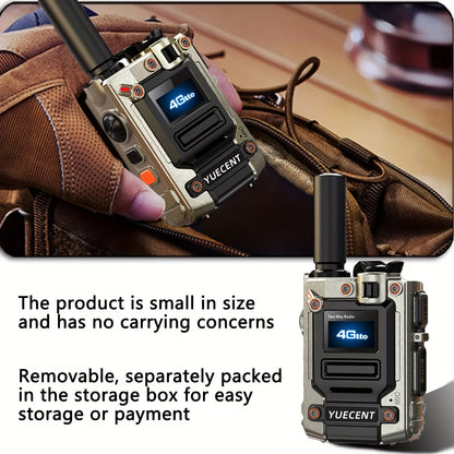 A YUECENT All-In-One 4G LTE Two-Way Intercom with SIM Card - a Heavy-Duty Portable Communication System, Long-Range (Over 30 Km / 18.6 Miles), Noise-Canceling Microphone And App Control, USB Powered for Quick Charging, Compat