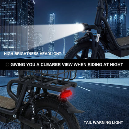 Folding Electric Scooter - 350W Motor, Portable Electric Scooter for Urban Use, 6AH/7.5AH Lithium Batteries, 25km Range & 25km/h Top Speed, 12"/14" Inflatable Tires, Front/Rear Disc Brakes+ Rear E-Brake, 264.55LB Max Load, Su