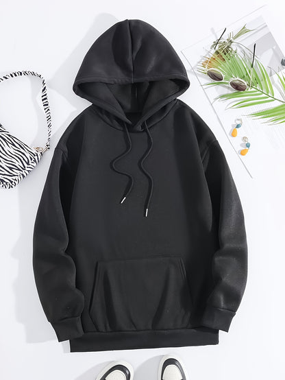 Women's Plus Size Oversized Hooded Sweatshirt 1XL-5XL - Cozy Baddie Graphic Hoodie with Heart Print, Long Sleeve Pullover, All-Season Casual Wear, Black Sweatshirt for Women Suitable for 1XL-5XL