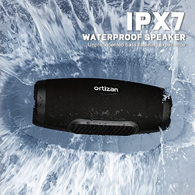 100W Ortizan Wireless Speaker - High-Quality Sound, Strong Bass, 12 Hours of Playtime, Portable Power Bank, Equalizer, USB, LED Lights, Multi-Room Sound, Surround Sound - Outdoor Loud Subwoofer Boombox for Parties, Camping, A