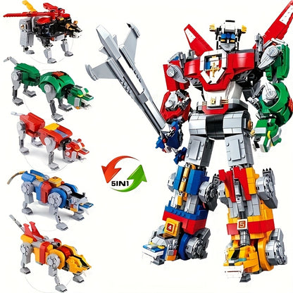 2321pcs VoltronUltimately IDEAS MOC Building Blocks Set - 5-in-1 Transforming Robot & Lion, with Poseable Arms, Head, Chest, Shoulders, Legs - Compatible with other major building blocks - Advanced Construction Set for Adults