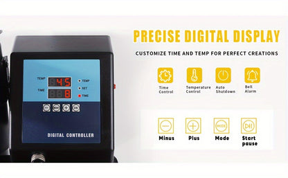 Heat Press Machine 5 in 1 Combination Sublimation Printer 2D Heat Transfer Machine for Cups, T-Shirts, And Phone Cases, with a Size of 30*38CM