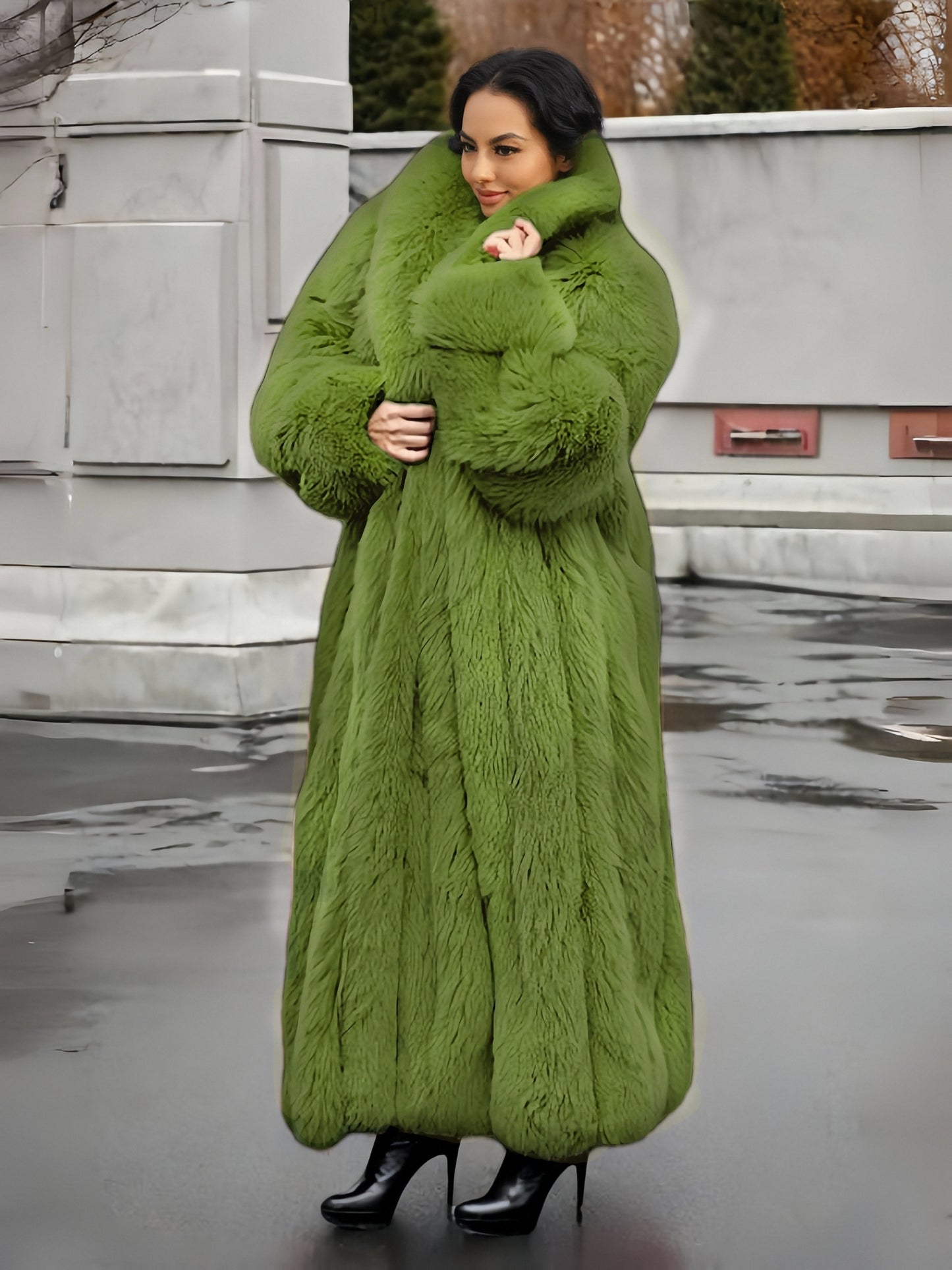 FHILLINUO Chic Women'S Faux Coat | Long Length, Solid Color, Single Breasted, with Pockets, Comfortable and Warm for Fall/Winter