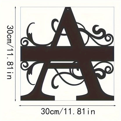 Customized Metal Surname Sign - Personalized Black Art Deco Wall Decor, Reusable Matte Finish, Detachable Pre-pasted Metal Accent - For Home Decor - Suitable for Living Room, Bedroom, Garden, Outdoor Spaces - Unique Gift for