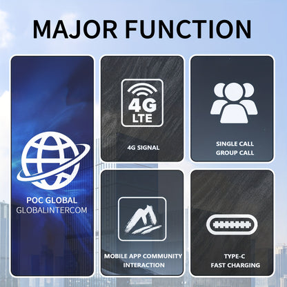 TIDRADIO M13 Global Walkie Talkie 5000km Long Rang Global PPT Walkie-Talkie with SIM Card 1 Year Free Data Service Transnational POC Radio, Transnational Communication, Emergency Radio, Durable Construction, Portable Device,