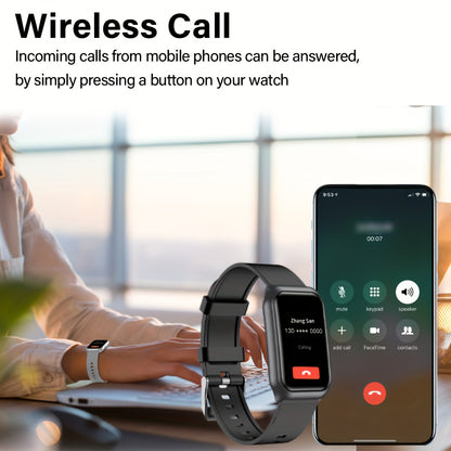 2025 New Smart Bracelet for Phone & for Android - 1.45inch Full Touch Screen, Call/Message Notifications, Music Control, Fitness Tracker with 100+ Sports Modes, Pedometer | Alarm | weather, Silicone Band - Perfect Gift for Me