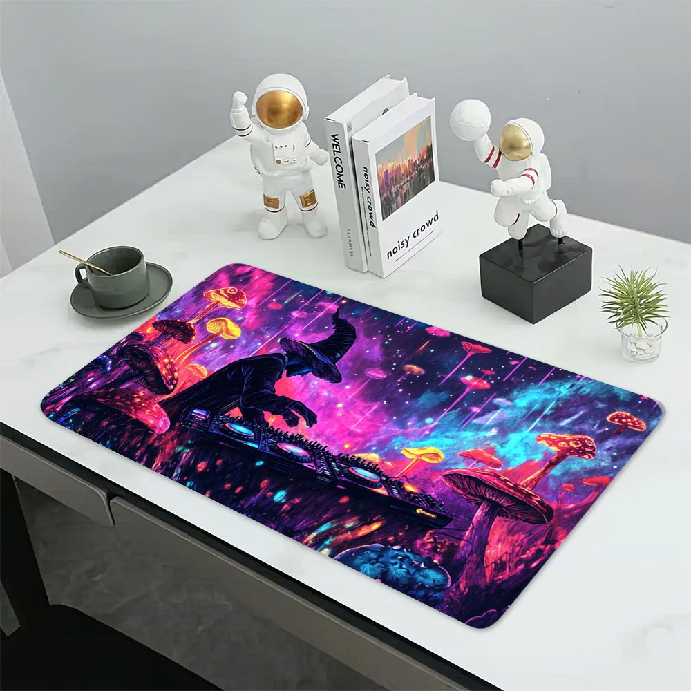 1pc Large Music DJ-Themed Gaming & Office Desk with Non-Slip Rubber Base, DJ Turntable & Vinyl Record Design Mouse Pad - Heavy-Duty Surface for PC/Laptop, Ideal Gift for DJs, Musicians, Birthday & Christmas